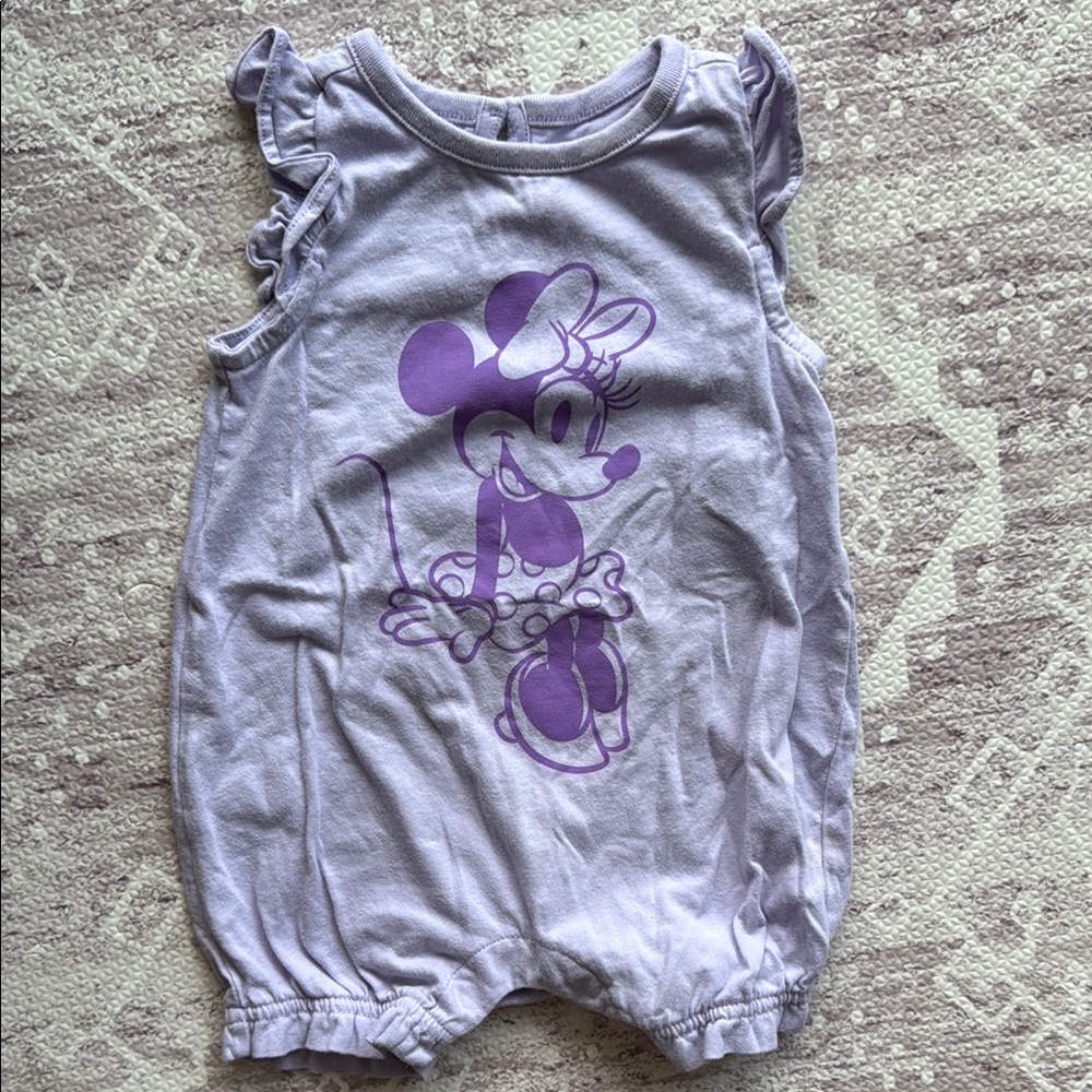 Baby GAP x Disney Lavender Minnie Mouse Romper - size 3-6 months